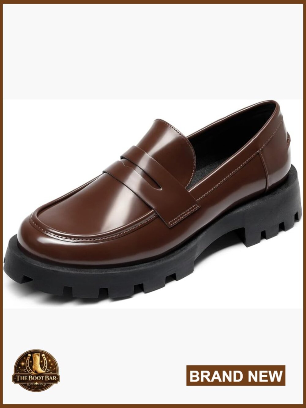 Chunky Platform Lug Sole Slip On Loafers for Women Dressy Work Shoes - Picture 1 of 7